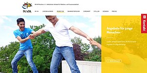 Website von In Via München e.V., Angebote für junge Menschen
